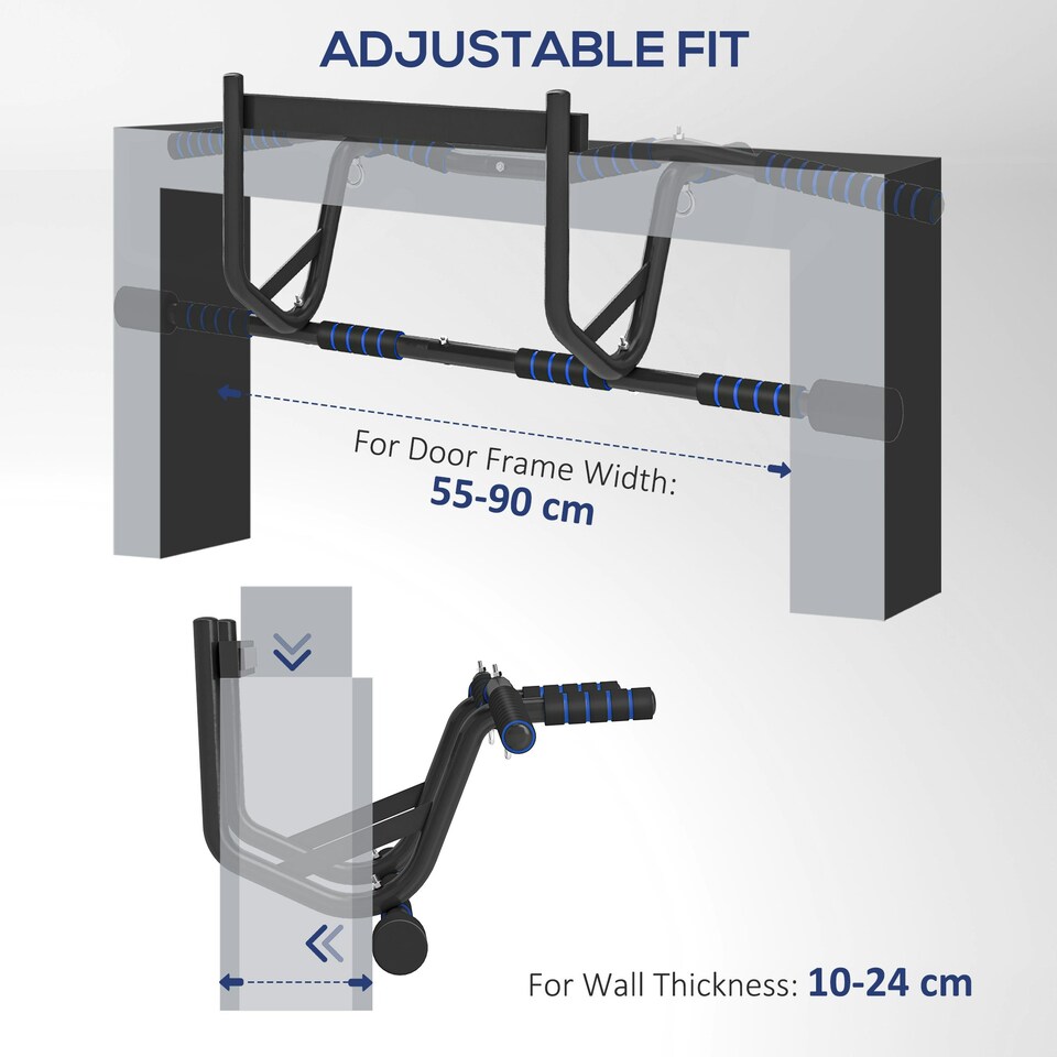 image 1 of SPORTNOW Multi-Grip Pull Up Bar, Chin Up Bar Doorway with Non-Slip Grips