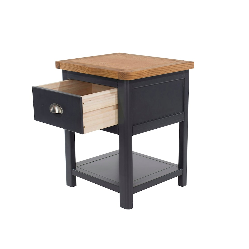 image 1 of Core Products Dunkeld 1 Drawer Bedside Cabinet, Midnight Blue H56.0cm x W45.0cm x D40.0cm Blue