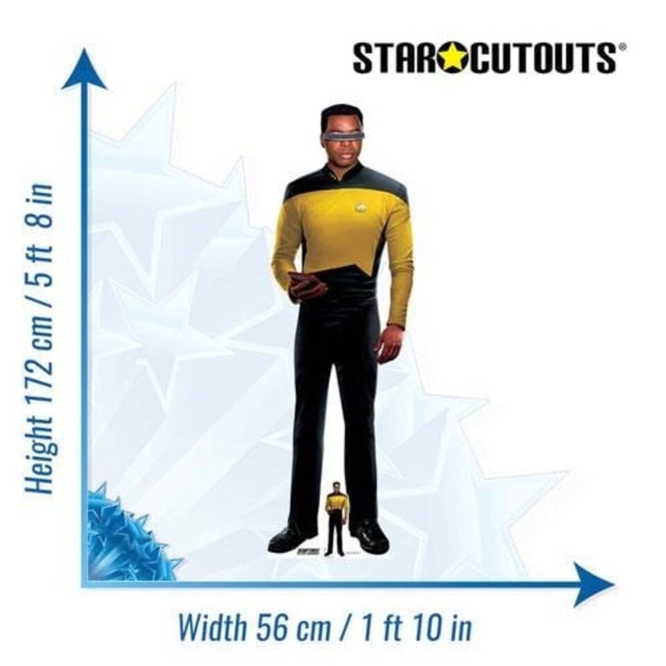 image 1 of Geordi La Forge Star Trek: The Next Generation LeVar Burton Lifesize Cardboard Cutout 172cm
