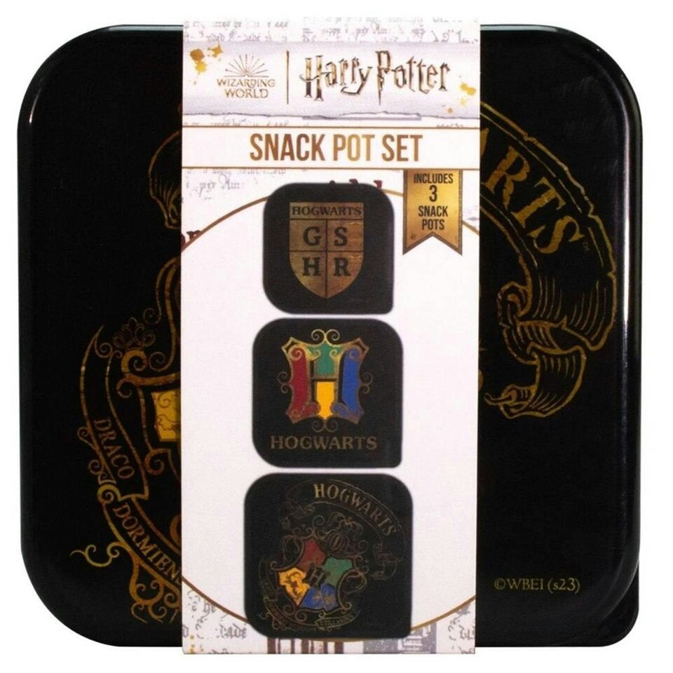 image 1 of Harry Potter 3 in 1 Snack Pot Set (Pack of 3) - Black/Multicoloured - One Size