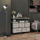 image 2 of HOMCOM Bedroom Chest of Drawers 5 Drawer Dresser w/ Shelves, Grey Wood Effect