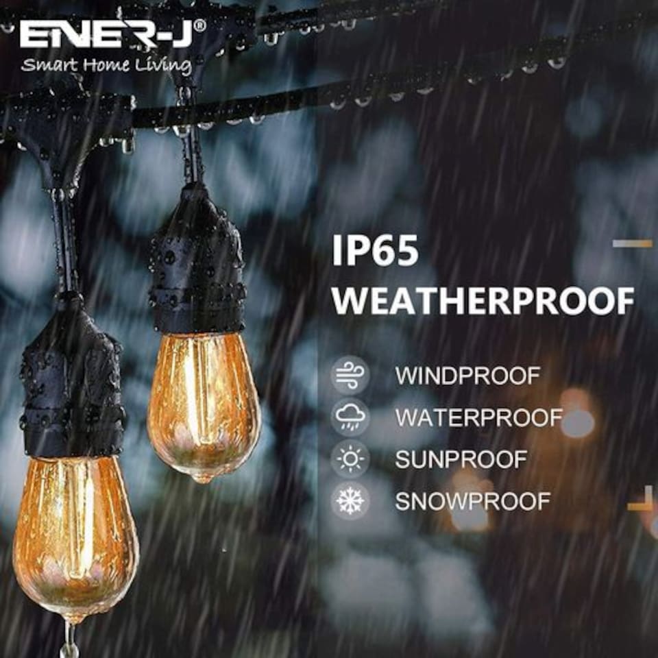 image 1 of Ener-J Spare LED Filament Bulbs for T471 String Light Kit 1W S14 Clear Pack of 5