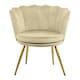 image 4 of FLORA Petal Chair Velvet Upholstered Fabric - Champagne Yellow | Champagne