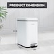 image 2 of 5L BATHROOM SLIM KITCHEN PEDAL RECTANGULAR BIN WASTE WITH SOFT CLOSING LID WHITE | White