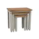 image 5 of Corona Set of 3 Solid Pine Nesting Tables - Sturdy Rustic Side Tables with Chunky Tops | Grey | Grey Wax | Small, Medium & Large | 3
