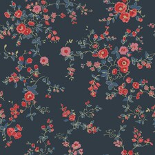 Cath Kidston Millfield Blossom Navy Blue Wallpaper