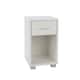 image 4 of Lido 1 Drawer Bedside Table - Gloss White Finish with Silver Handles and Feet | White | White | One Size | 1