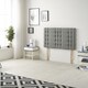image 4 of Astoria Divan Bed Base with 2 Drawers & 30 Inch Diamante Headboard in Tweed Fabric | Grey | Grey | Single