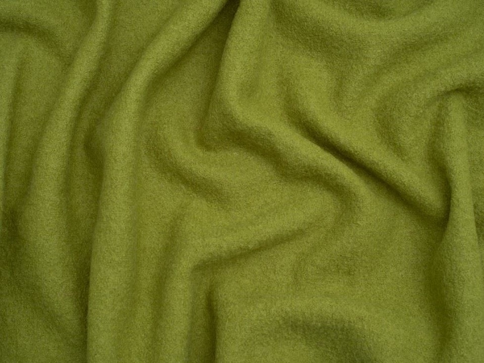 Minerva Core Range Green 100% Pure Boiled Wool Coating Fabric for Dressmaking, 140cm / 55" Wide - per metre