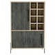 image 3 of Harvard Washed Oak and Wood Grain Grey Effect 2-Door Drinks Bar - Modern Storage Cabinet | Brown | Brown | 1