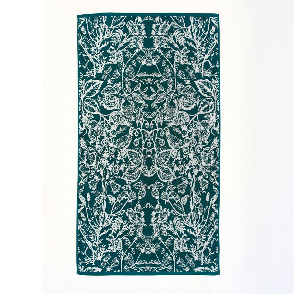 image 1 of Secret Garden Yarn Dyed Jacquard 100% Cotton Towels  550gsm Blue | Teal | Bath towel