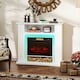 image 1 of HOMCOM Electric Fireplace with RGB LED Lights, Realistic Flame Effect & 3 Brightness Levels, 1800W Inset Electric Fire and Mantel Reach up to 30 m² Space with 2 Remote & Timer for Living Room, White
