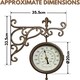 image 3 of Marco Paul 32cm Double Sided Outdoor Station Wall Clock and Thermometer Brown