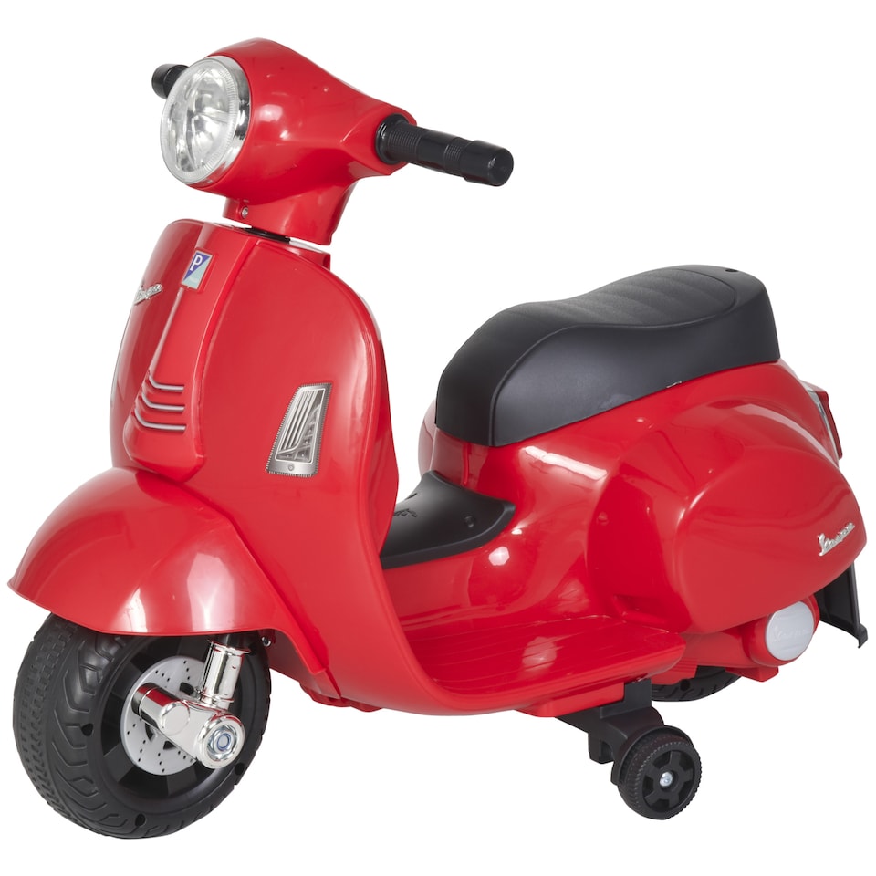 image 1 of HOMCOM Vespa Licensed 6V Kids Electric Motorbike Ride On Motorcycle Battery Powered for 18-36 Months with Horn Light Red