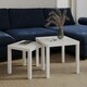image 4 of Set of 2 Square Wooden Nesting Coffee Side Tables White | 0