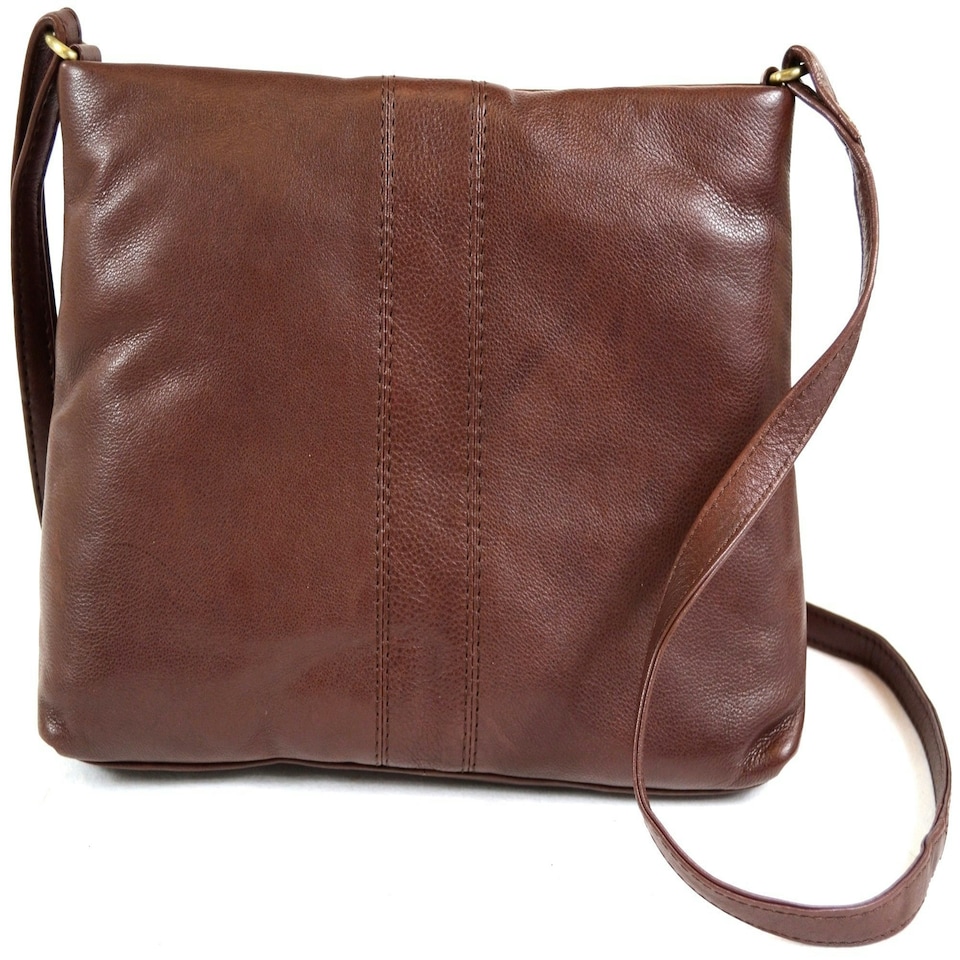 image 1 of Soft Premium Leather Shoulder / Cross Body Bag Brown | Ox Brown