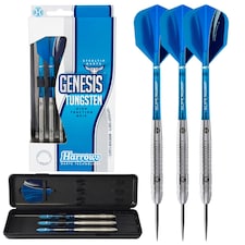 Harrows GENESIS Tungsten Steel Tip Darts 21g 22g 23g 24g 25g 26g High Traction Grip, Supergrip Shafts, Marathon Flights (21g)
