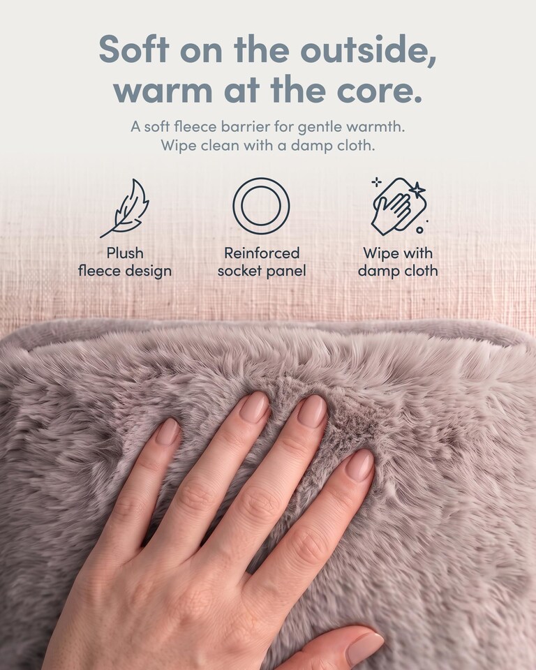 image 1 of Keplin Rechargeable Electric Hot Water Bottle Flannel Cover Auto Shut Off
