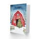image 2 of Barn Decorated Tree Winter Landscape Blank For Him Or Her Art Xmas Festive Christmas Card