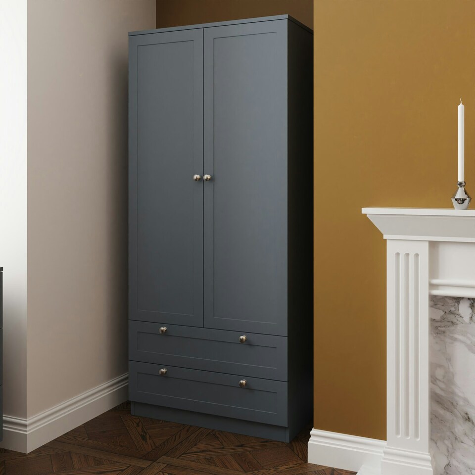 image 1 of FWStyle Artus Shaker 2 Door 2 Drawer Combination Wardrobe Matt Grey Grey