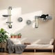 image 7 of PawHut 4Pcs Wall Mounted Cat Shelves with Hammock, Scratching Post, Grey