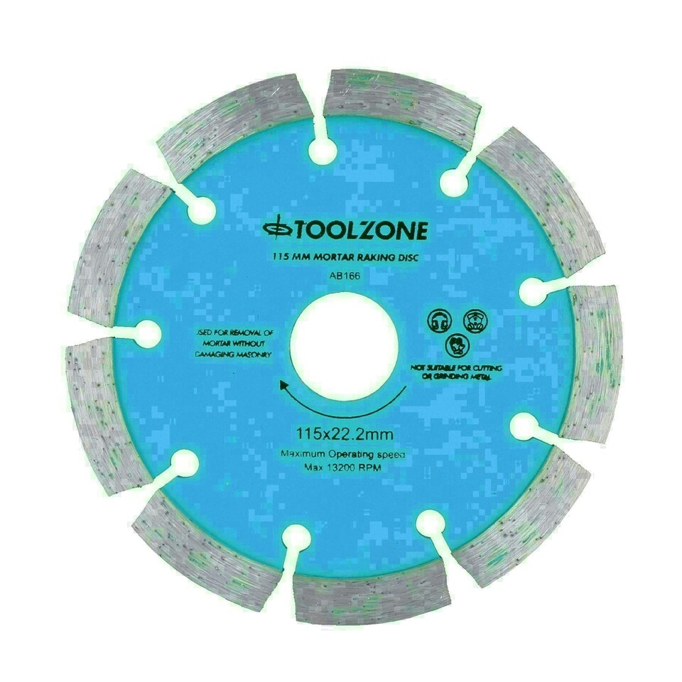 image 1 of 115mm x 8mm Mortar Raking Diamond Pointing Disc Blade Masonry 4-1/2" 5pk
