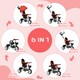 image 3 of HOMCOM 6 in 1 Kids Trike for 1-5 Years, Toddler Tricycle Folding Bike with Parent Handle, Reversible Seat, Storage Basket, Canopy, 5-point Seat Harness, Red