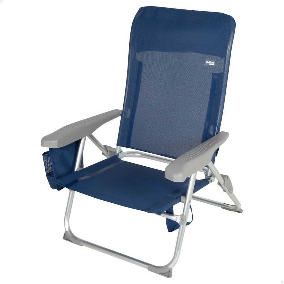 image 1 of Beach Chair Aktive Slim Foldable Navy Blue 47 x 87 x 58 cm (2 Units) N/A