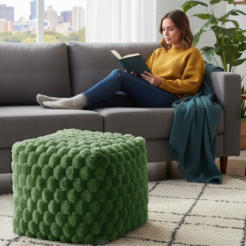 image 1 of Home Republic Chunky Popcorn Faux Fur Bean Bag