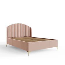 Pettine End Lift Ottoman Storage Bed Double Blush Pink | Pink | Blush Pink