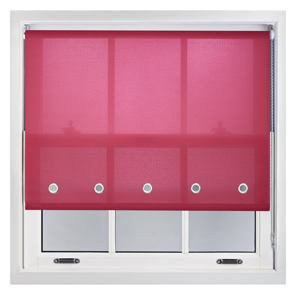 image 1 of FURNISHED Roller Blinds Daylight Round Eyelet Light Filtering Easy Fit Trimmable Window Blind | Pink | Fuchsia | (W) 205cm x (L) 165cm