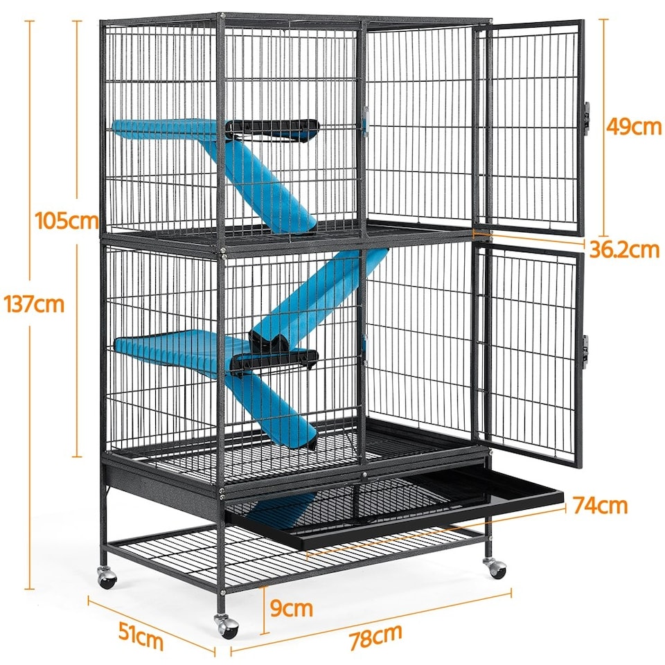 image 1 of Yaheetech 137 cm Tall 2-Story Small Animal Cage