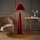 image 2 of ValueLights Martha Conical Burgundy Velvet Midi Floor Lamp & Bulb | Red