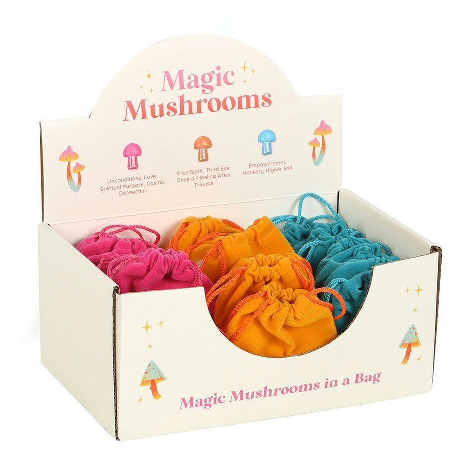 image 1 of Something Different Magic Aura Mushroom Crystal (Pack of 24) - Orange/Pink/Blue - One Size