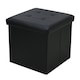 image 2 of Faux Leather Foldaway Storage Ottoman Brown