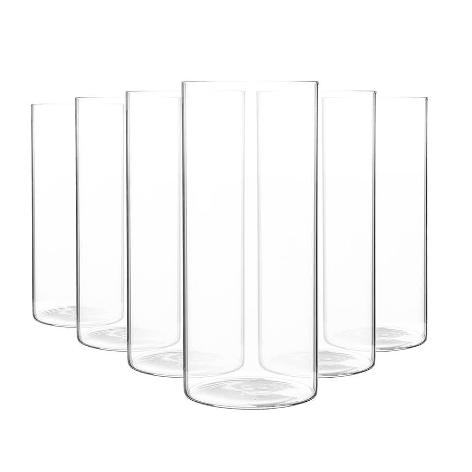 image 1 of Argon Tableware Glass Storage Jars - No Lid - 1.5 Litre - Kitchen Utensils Pot Bathroom Storage Open Container Glass Jar Set of 6