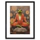 image 1 of Enlightened Frog Meditation Yoga Mindfulness 9x7" Black Framed Wall Art Print