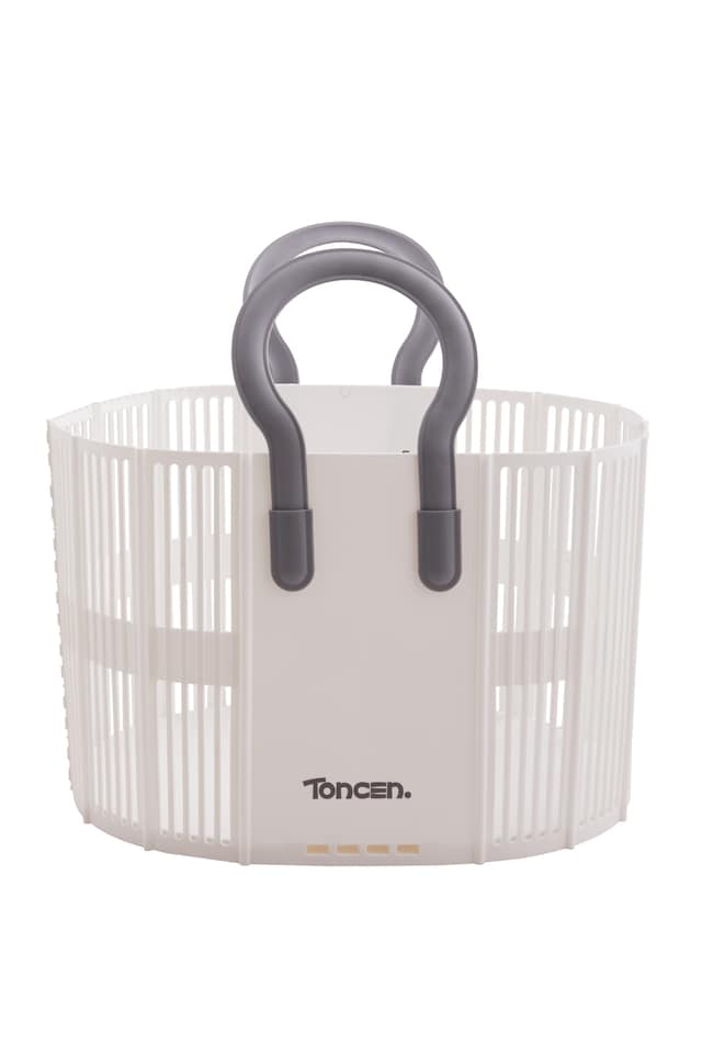 image 1 of Living and Home Foldable Plastic Laundry Basket, White | White