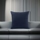 image 2 of Plain Chenille Velvet 45cm x 45cm Navy Cushion Set of 4 | Blue | 45cm x 45cm x 10cm | 4