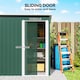 image 4 of Outsunny 5 x 3ft Garden Storage Shed with Sliding Door and Sloped Roof, Lean to Outdoor Equipment Tool Shed for Garden, Green