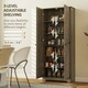image 5 of HOMCOM Farmhouse Kitchen Cupboard, Kitchen Cabinet, Grey Wood-Effect 