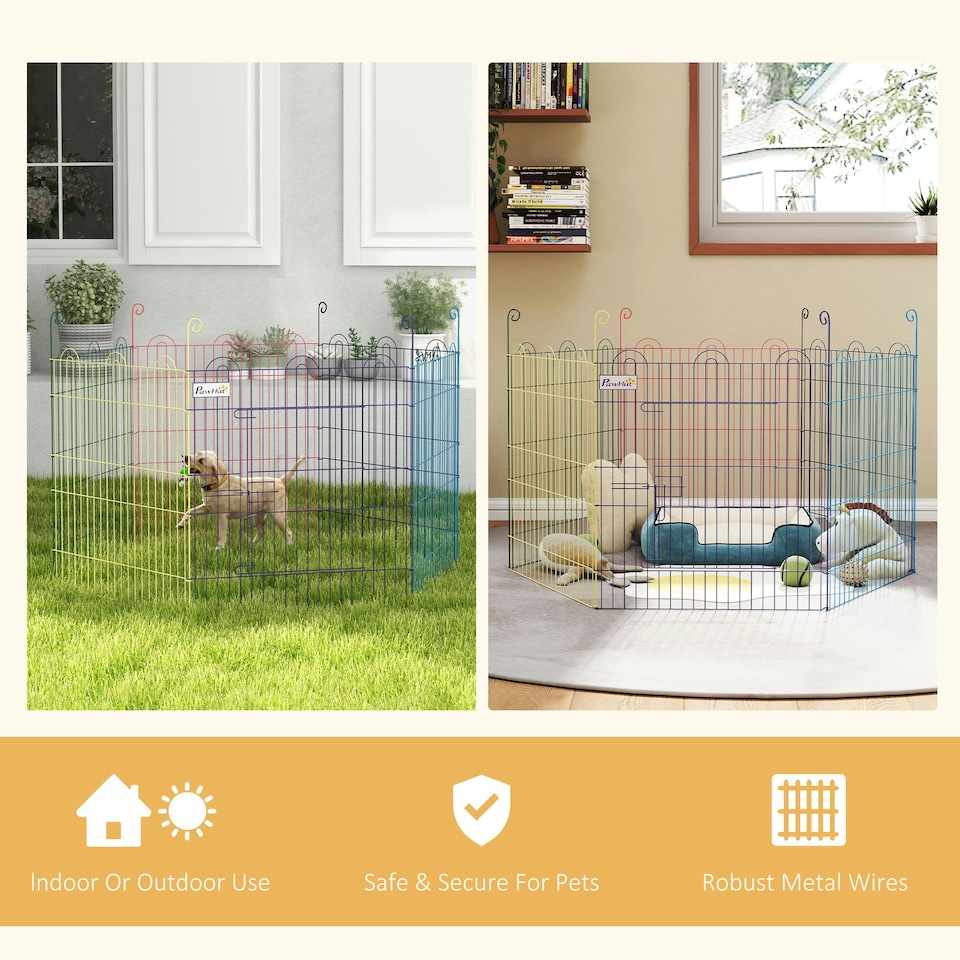 image 1 of PawHut Pet Playpen Dog Puppy Crate Kennel w/ Door