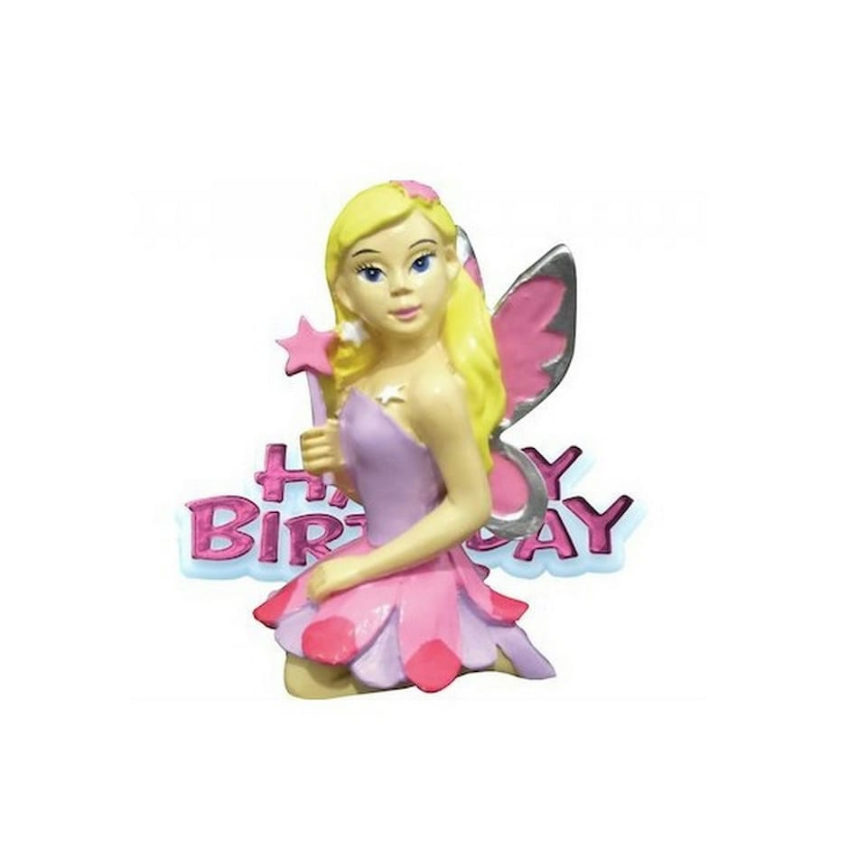 Creative Party Happy Birthday & Fairy Cake Topper - Pink - One Size