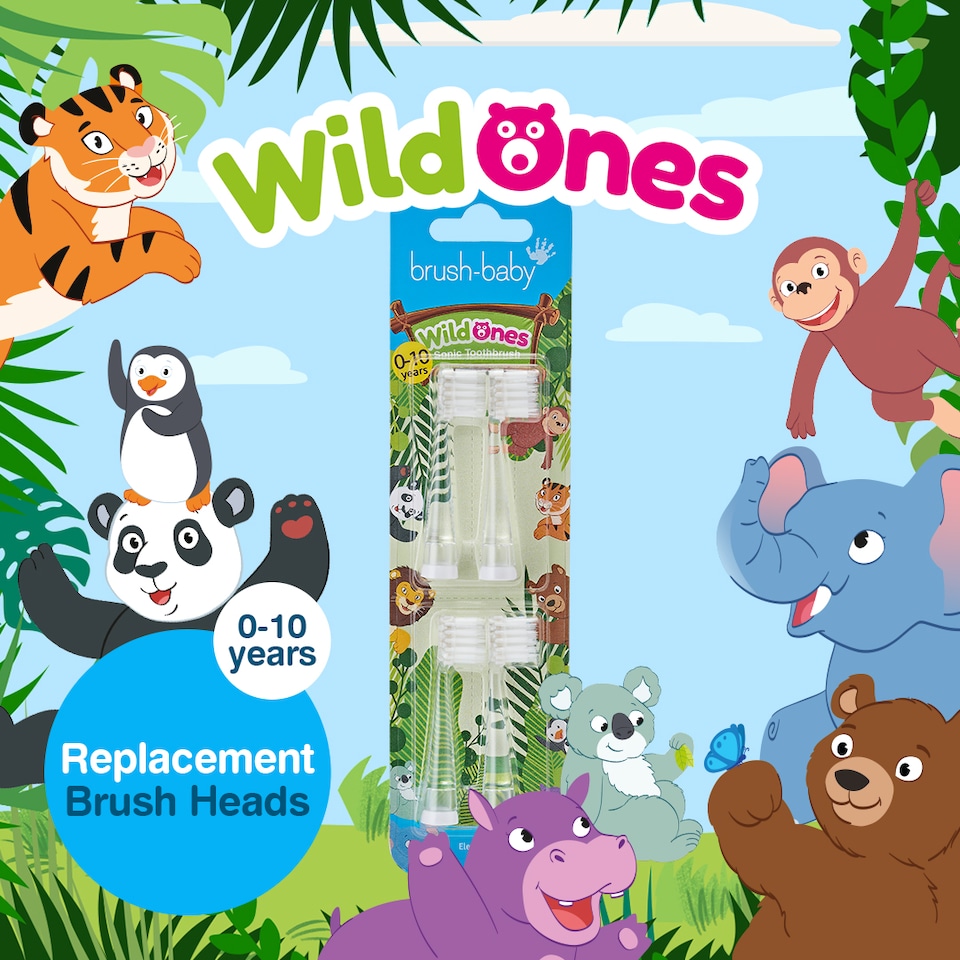 image 1 of WildOnes Replacement Kids Electric Toothbrush Heads (4 Pack)