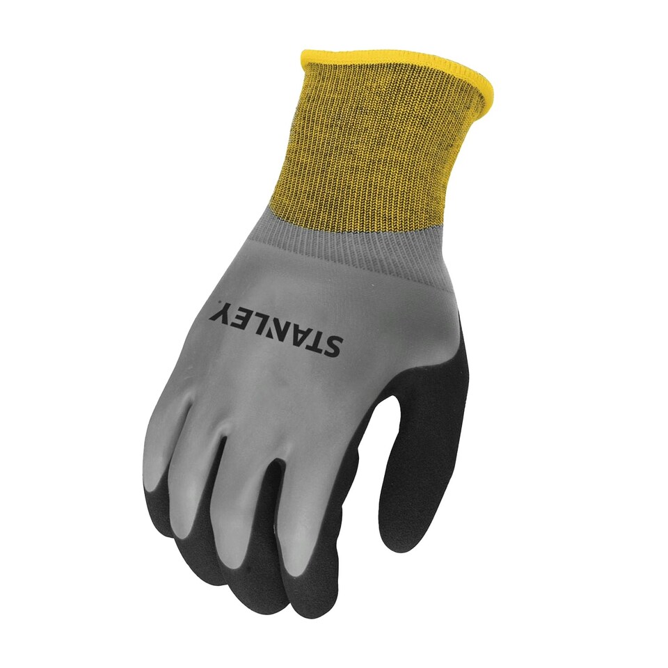Stanley Mens SY18 Waterproof Grip Glove - Yellow/Grey/Black - L