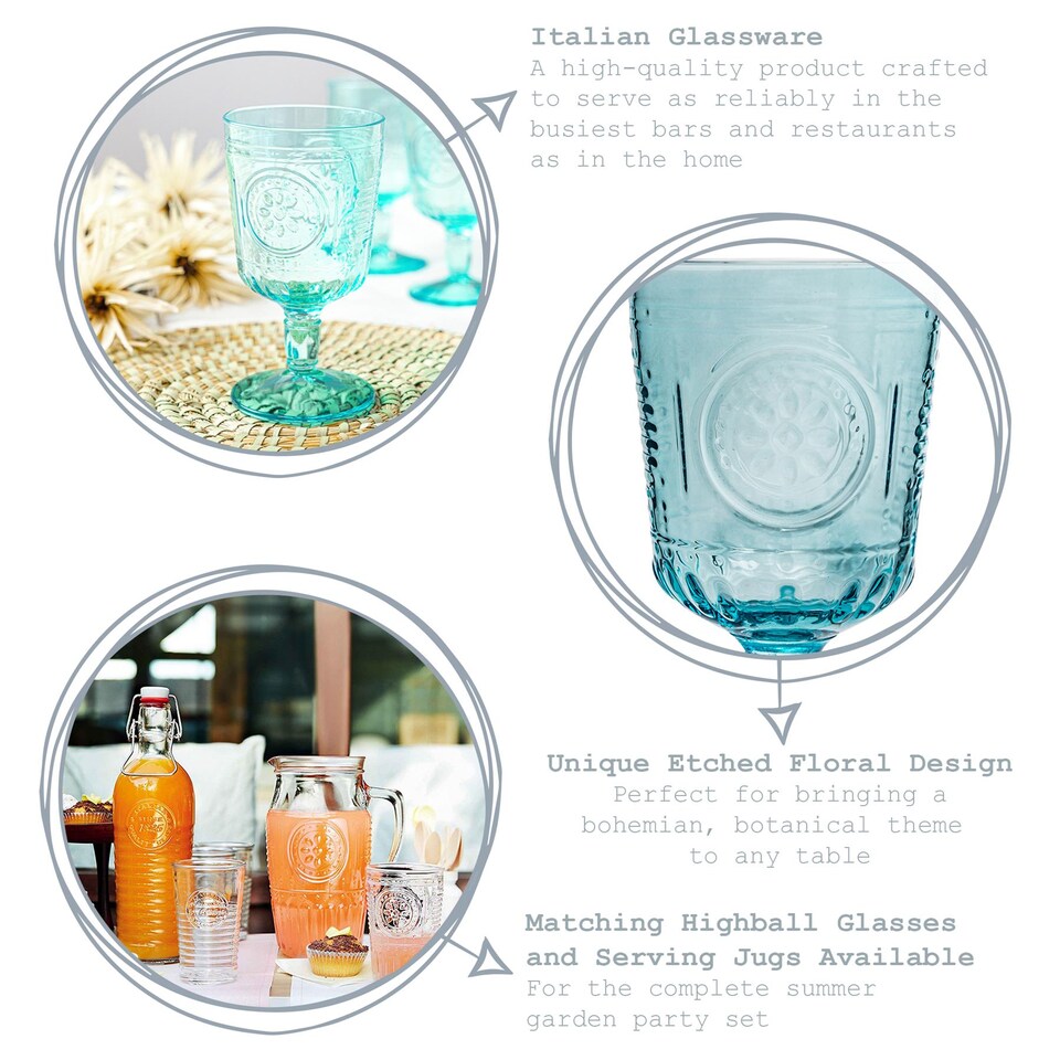 image 1 of Bormioli Rocco Romantic Wine Glasses - 320ml - Pack of 4