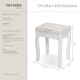 image 6 of Dressing Table Stool - padded, with solid wood legs, rose pattern