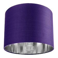 Contemporary Purple Cotton 12 Inch Table-Pendant Lamp Shade with Shiny Silver Inner | Purple