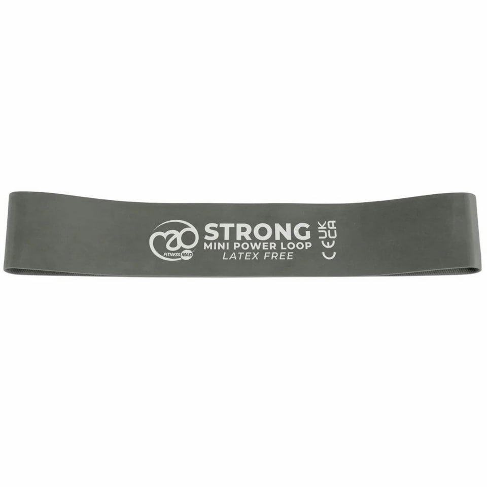 Yoga-Mad Unisex Adult Latex Free Mini Resistance Band - Grey - Strong