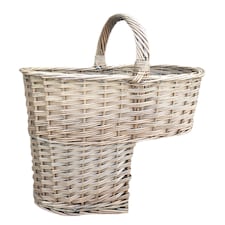Antique Wash Finished Stair Basket | Grey | Grey